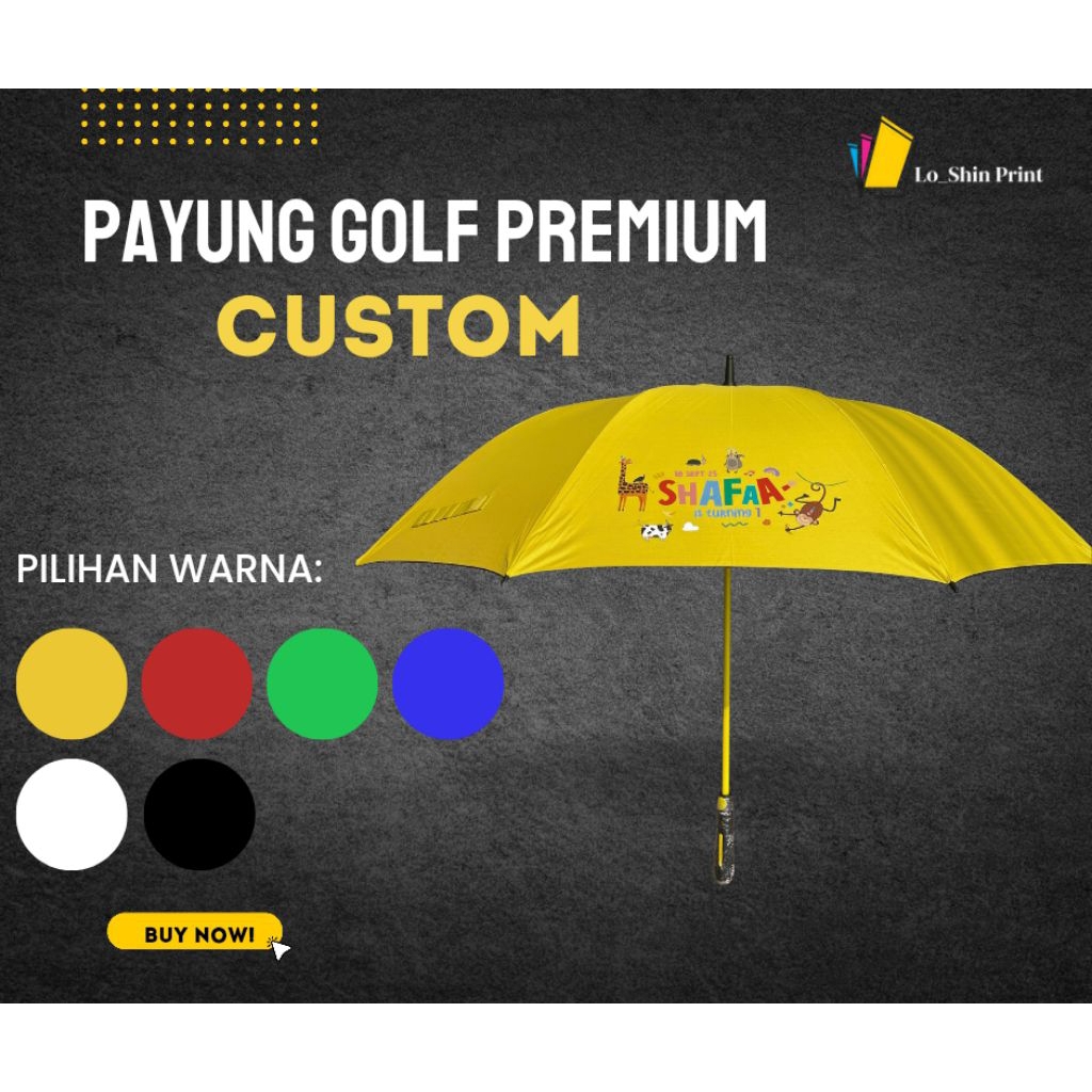 Payung Custom/ payung golf custom/ payung golf souvenir/ payung golf promosi/ payung golf custom log