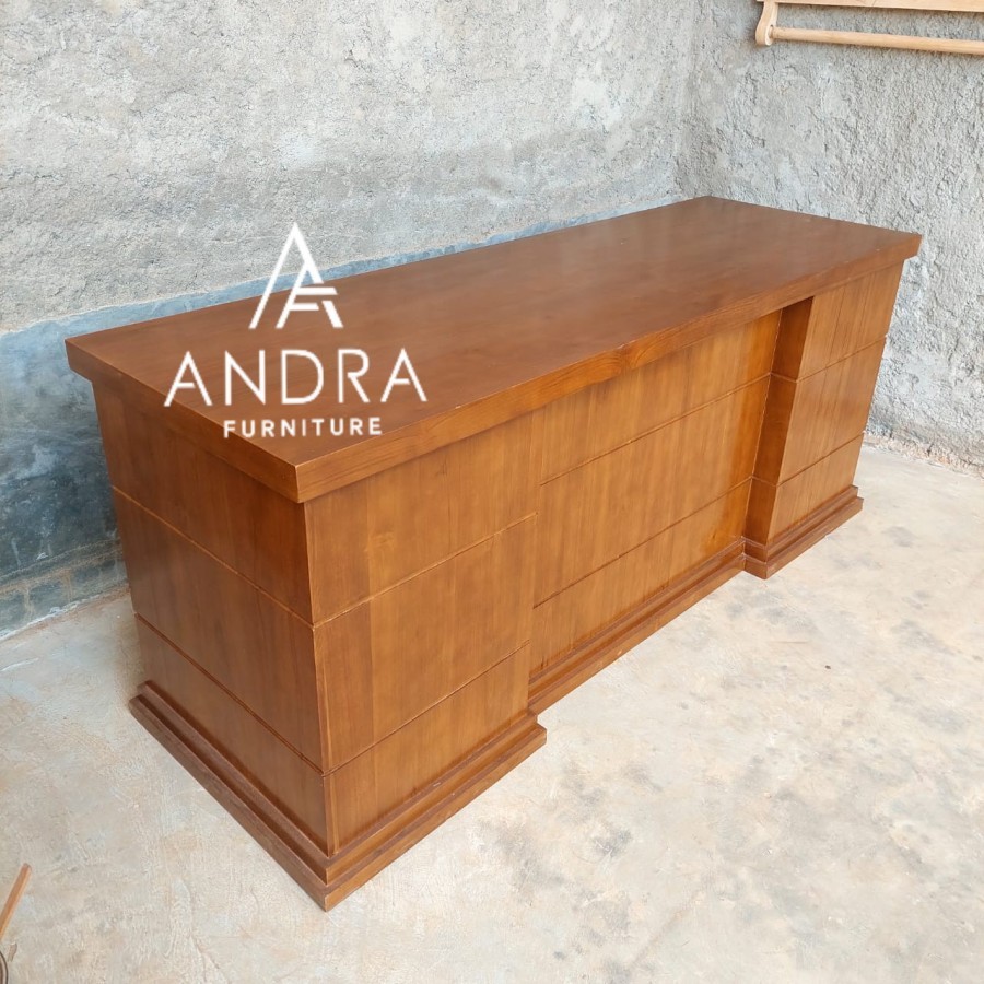 Meja Kantor Kayu Jati Minimalis Bahan Kayu Jati Berkualitas Grade