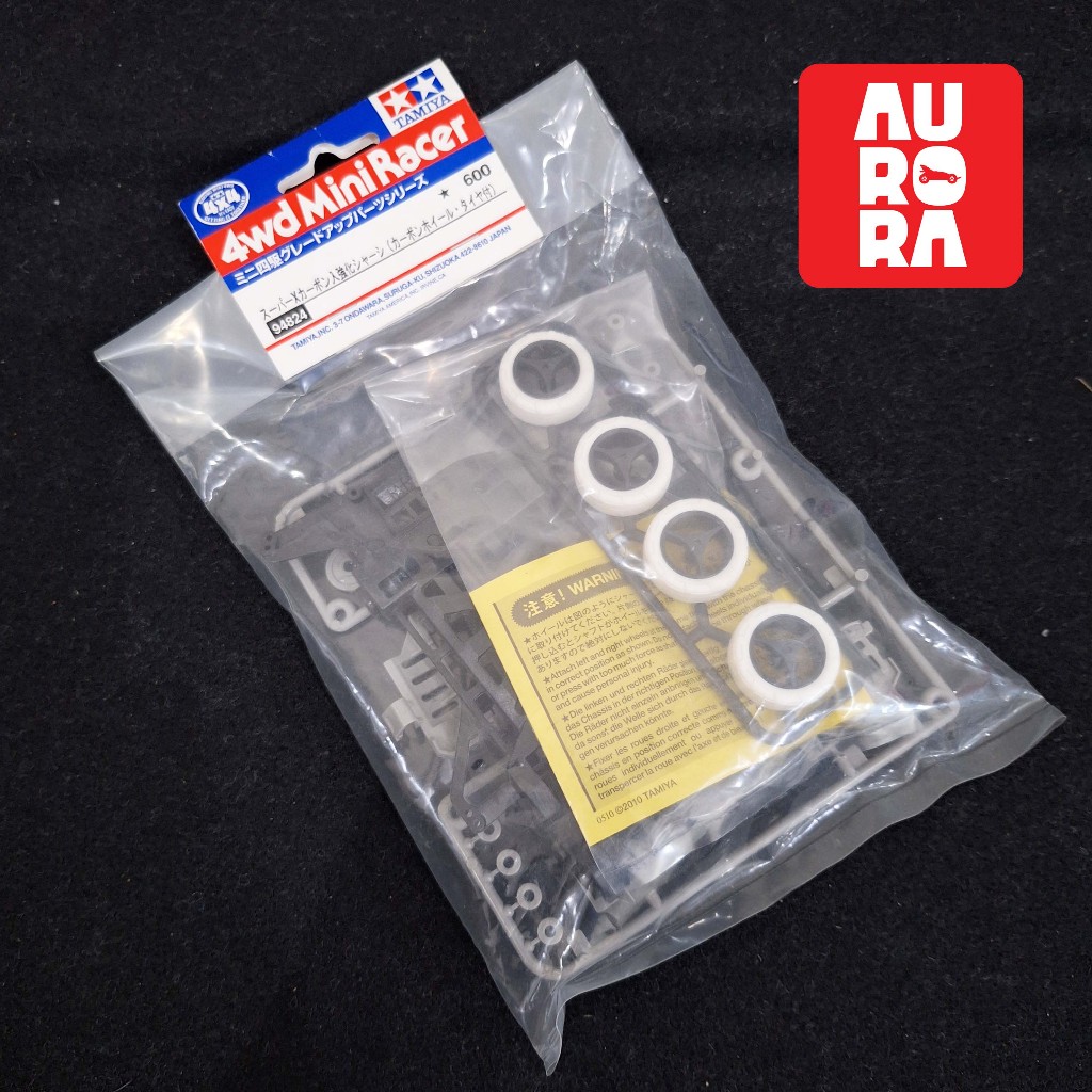 TAMIYA - Mini 4WD Tune Up Parts - Carbon Reinforced Super X Chassis w/Wheel & Tire - Item 94824