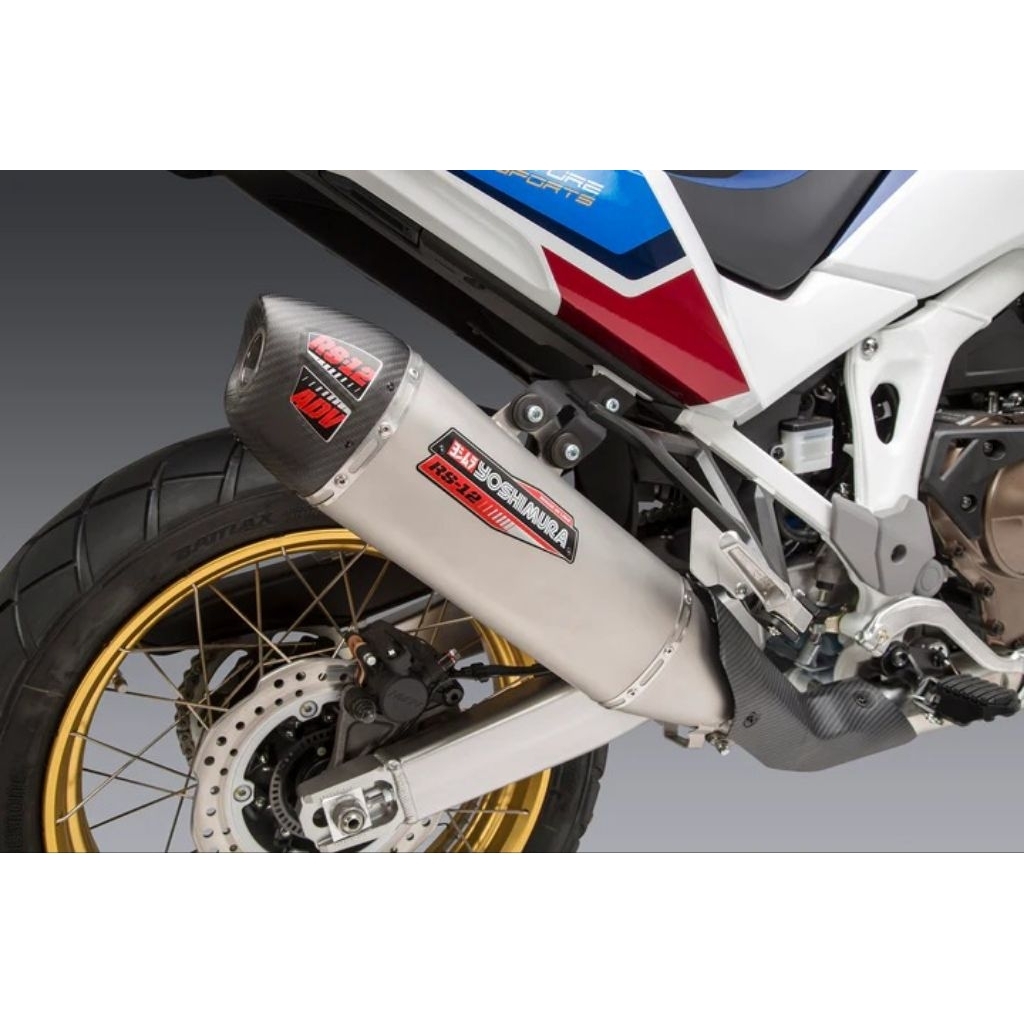 Knalpot Yoshimura Afrika Twin 20-25 RS -12 Stainless Slip On Exhaust/ Stainless Muffler