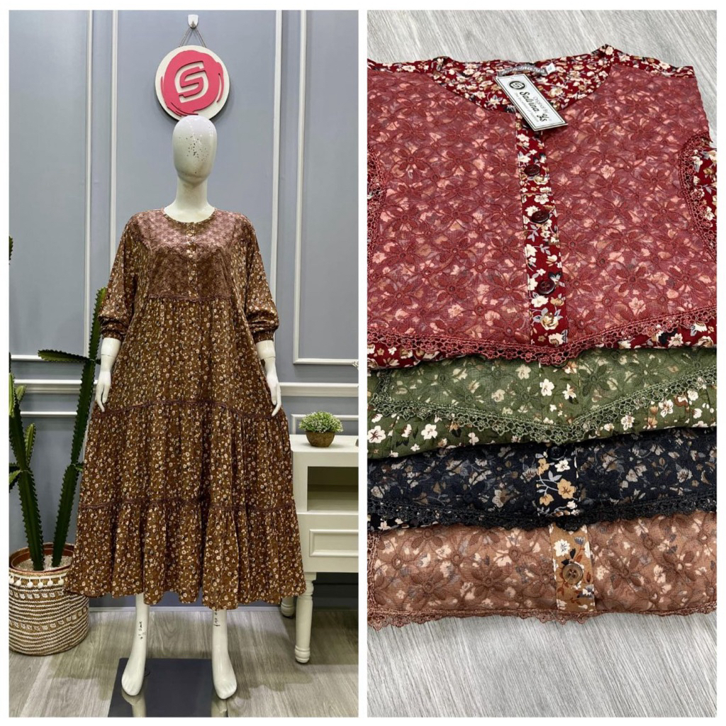 gamis rayon  salvina motif
