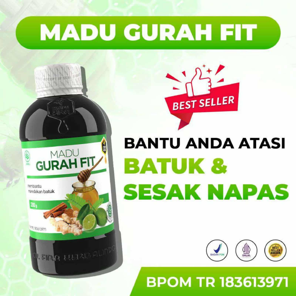 MADU GURAH FIT Original | Untuk Flu Batuk Sakit Tenggorokan - Obat Herbal Ori Gangguan Sinus Dan Per