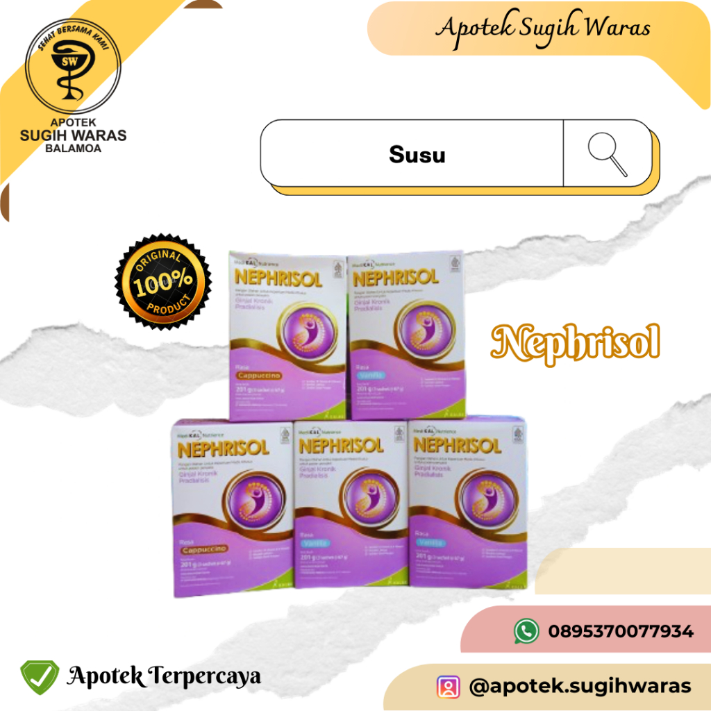 

Nephrisol Susu Ginjal 3 Sachet Vanila Cappucino 200gr