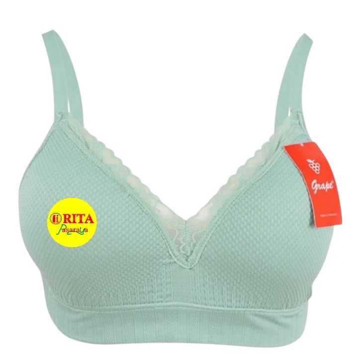 Bra Wanita Grape Tanpa Kawat Cup Tebal Nyaman Harian
