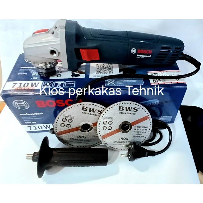 Paket Gerinda Tangan GWS 700 Bosch + Batu Potong Besi BWS