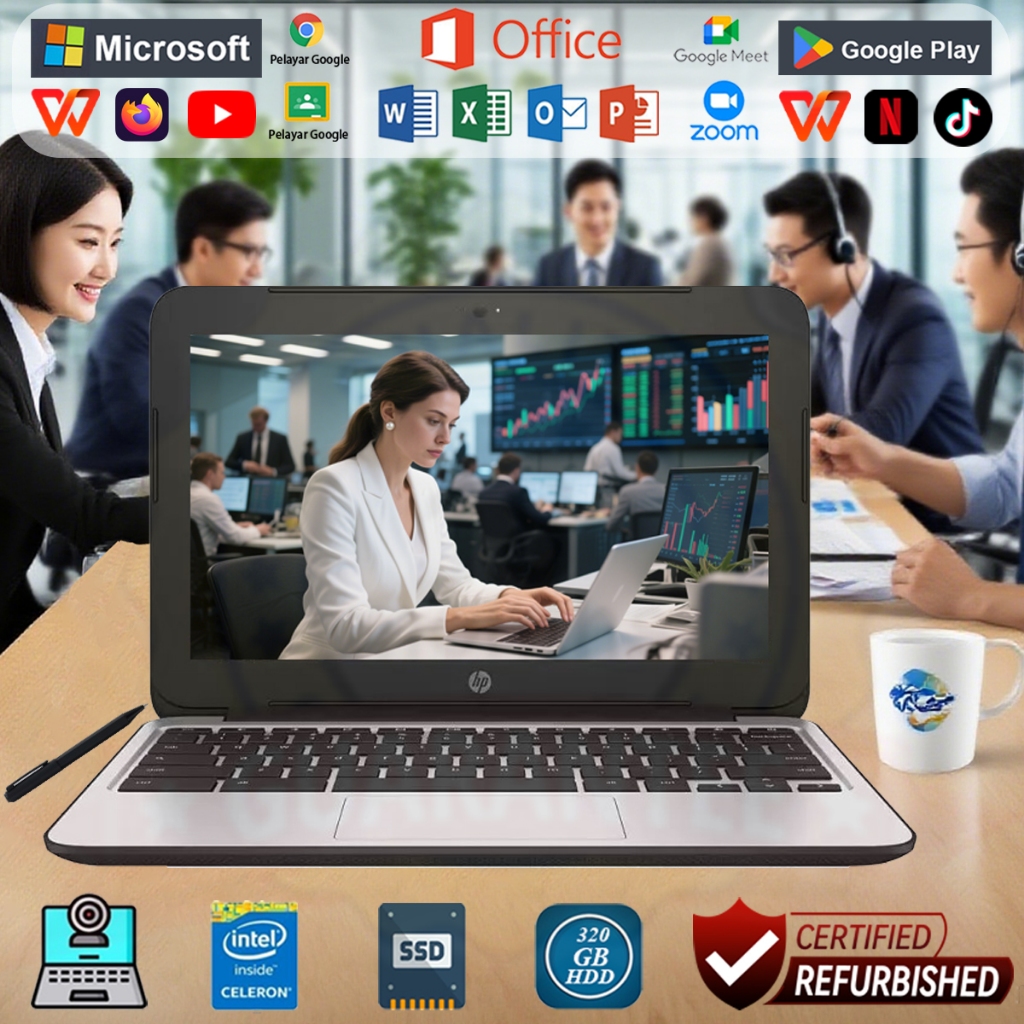 LAPTOP HP/DELL/Lenovo/Windows10 chromebook murah 100 ribu second berkualitas original kecil Netbook