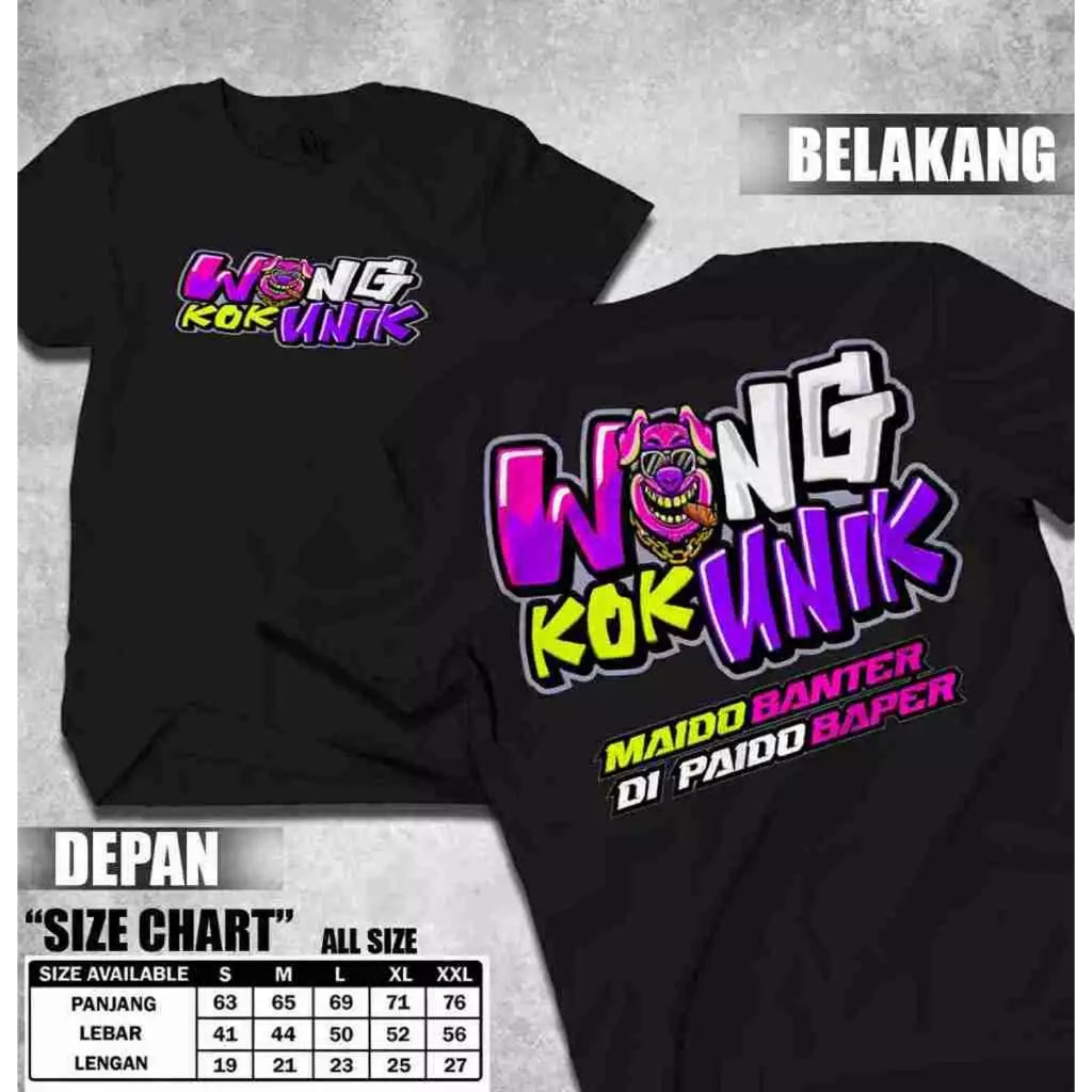 Kaos WONG KOK UNIK | Kaos Premium | Kaos Distro Pria | Baju Kaos Pria | Kaos Pria Oversize | Kaos Ra