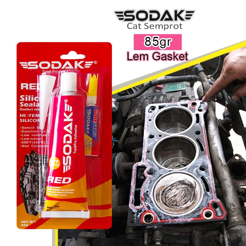 SODAK 85gr Merah Lem Gasket Tahan Panas / Lem Paking Lem Perpak Motor