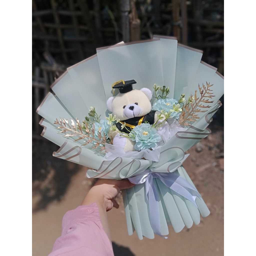 Buket Boneka wisuda Besar / buket wisuda boneka bunga 3 / buket bandung