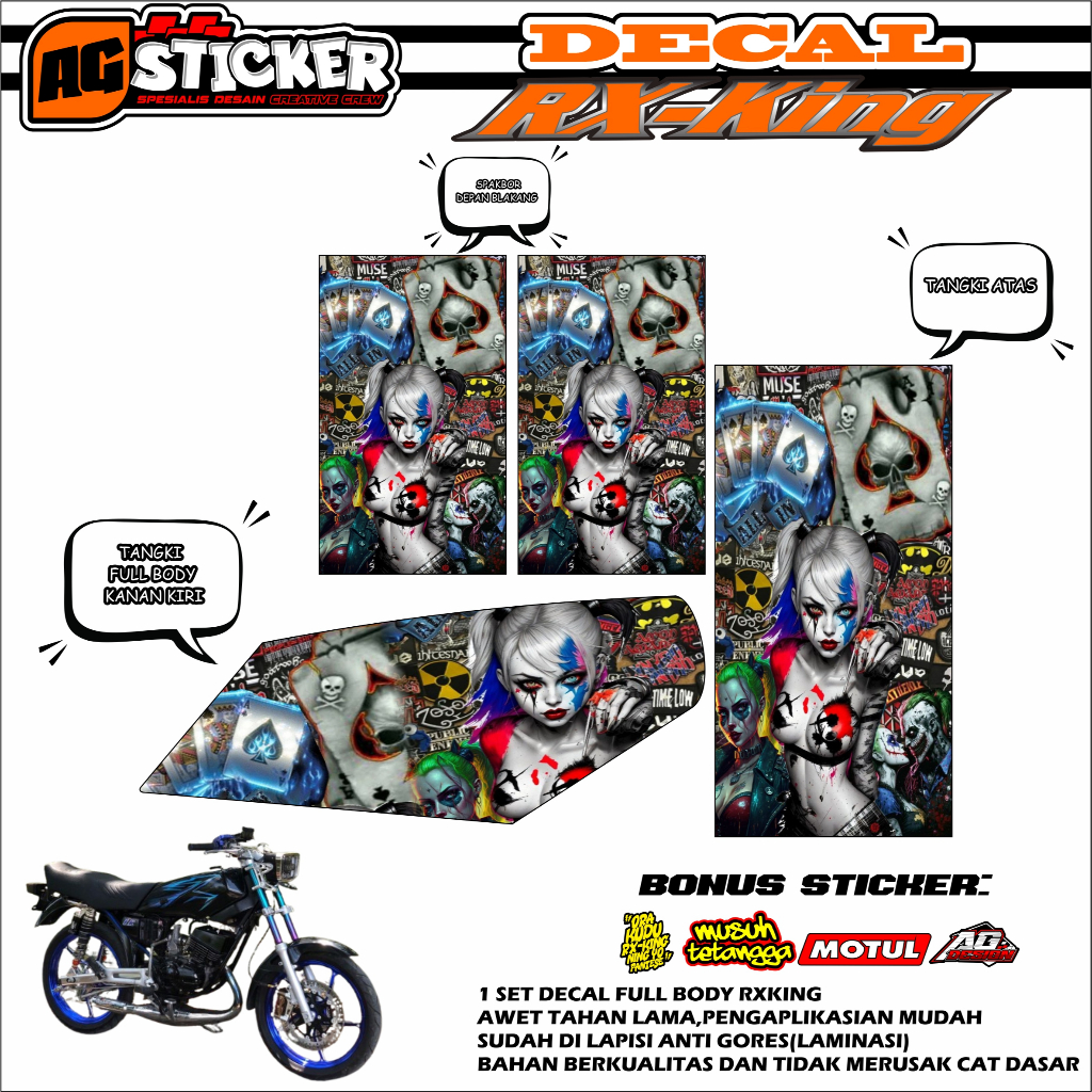 DECAL FULL BODY RX KING-STIKER DECAL RX KING  MOTIF JOKER02