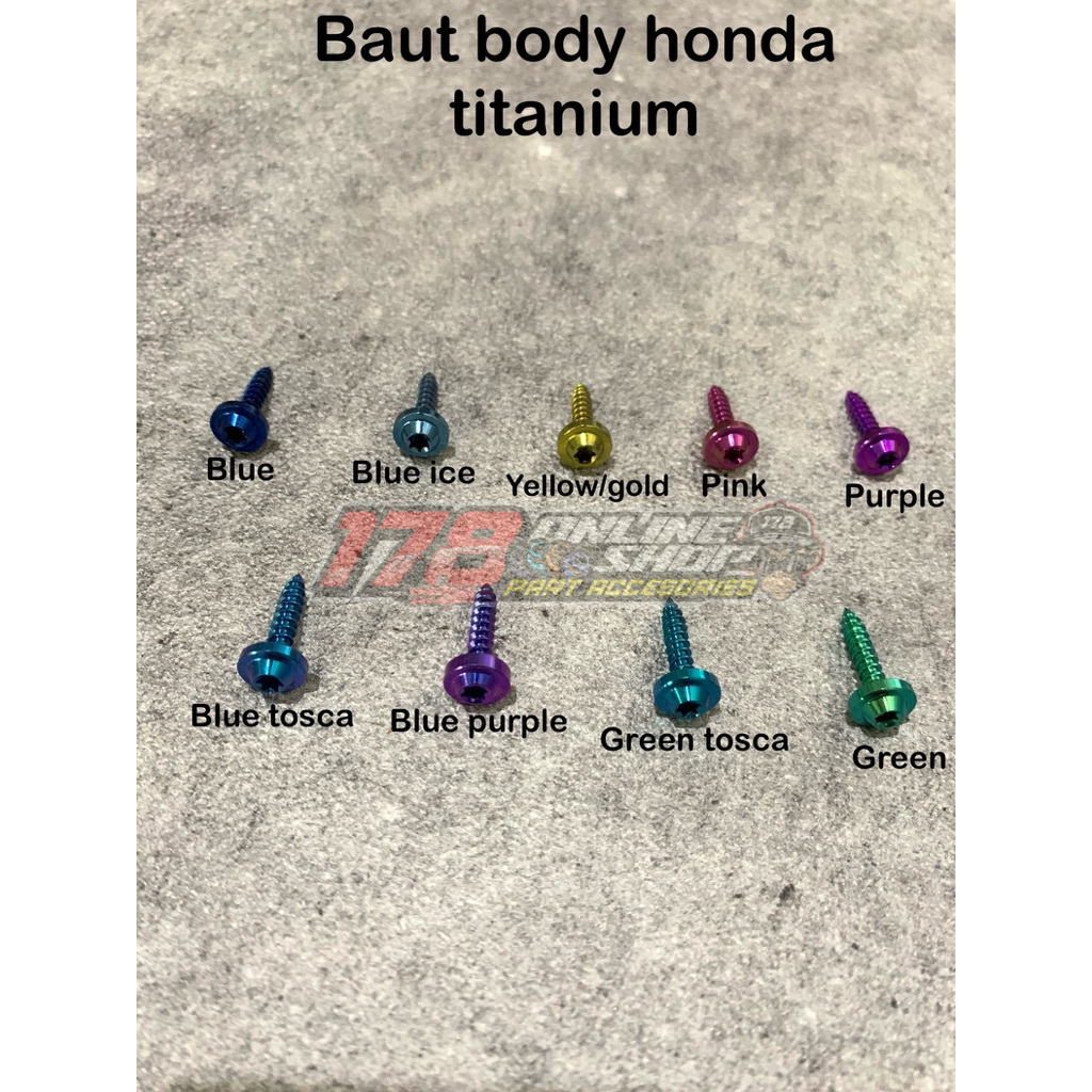 baut body titanium semua motor Honda atau sejenisnya
