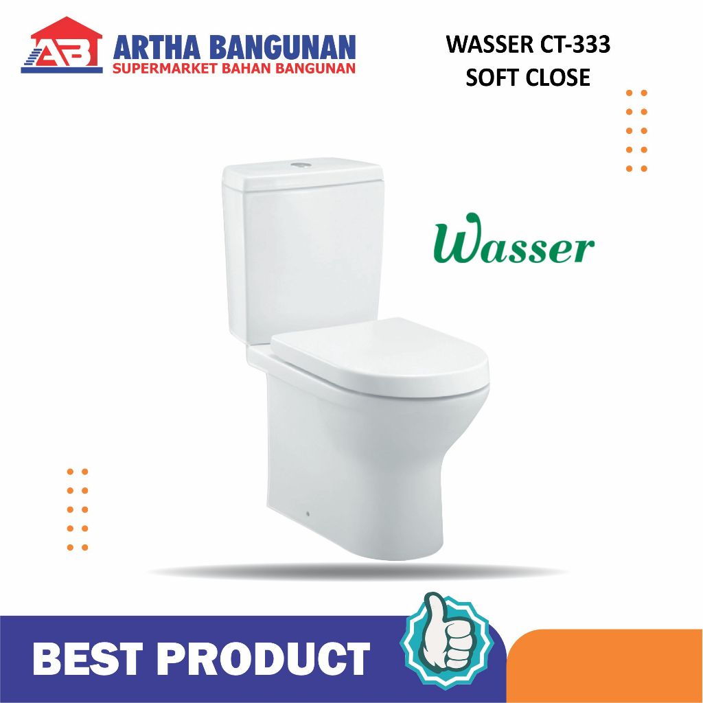 WASSER CLOSET DUDUK CT-333 RIMLESS+SOFT CLOSE