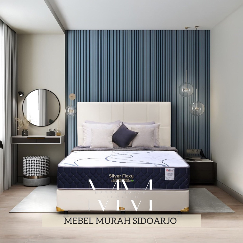 Set spring bed central deluxe pocket spring flexy silver original 90x200 120x200 160x200 180x200 90 