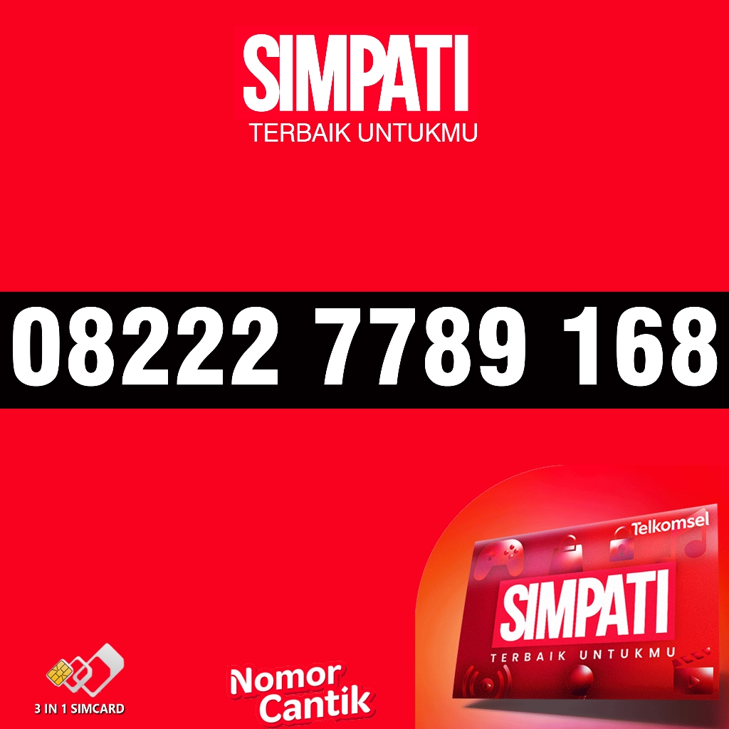 Nomor Cantik Simpati 168 nomor cantik 789 168 Kartu Perdana 5G