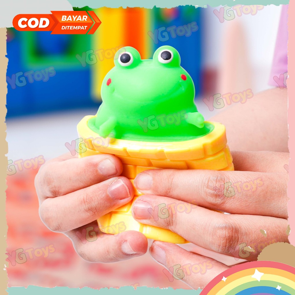 Yestoys Mainan Squishy Tupai Kodok Karakter Squeeze Squeez Silikon Pop It Animal Katak Lucu