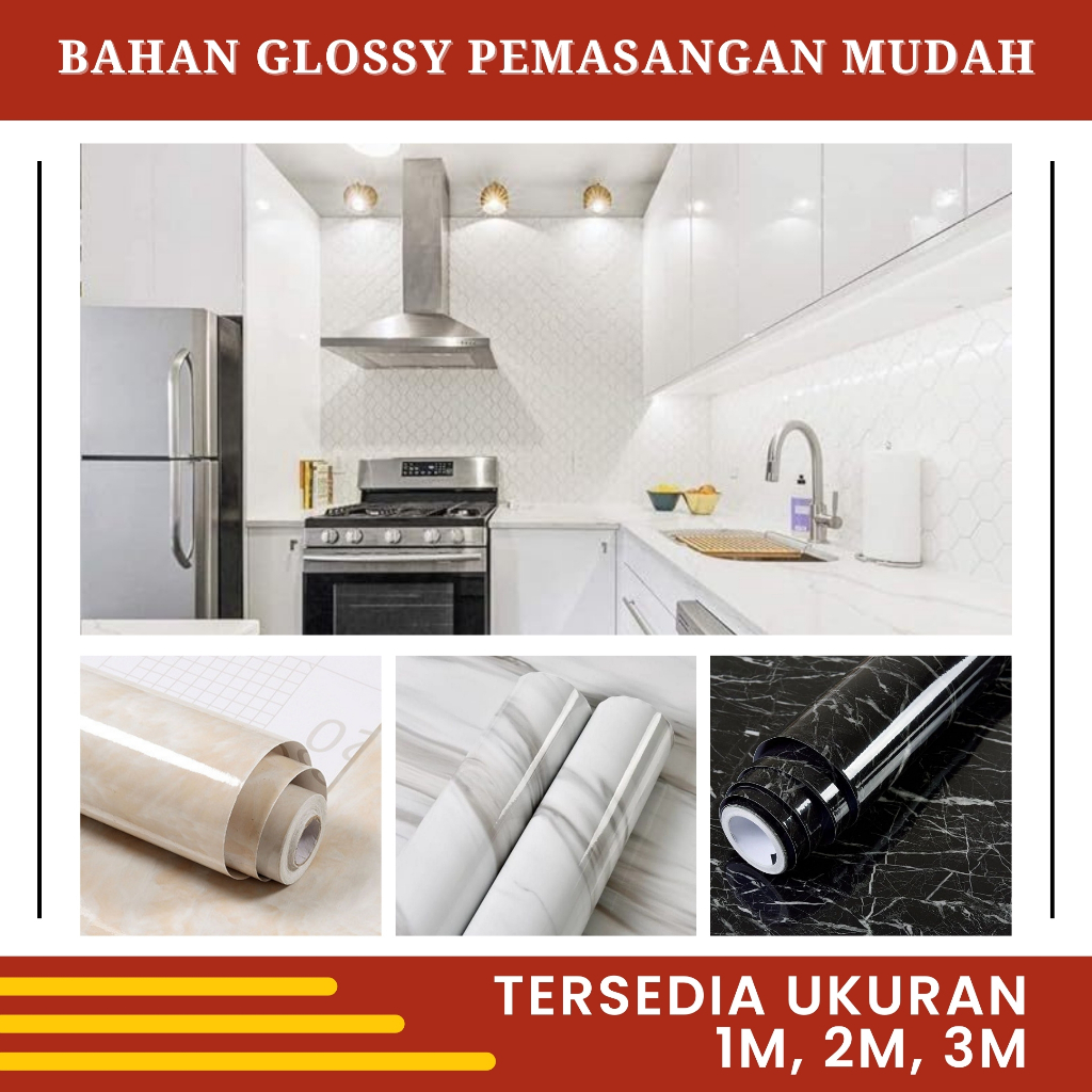 Wallpaper Dinding Stiker Meja Marmer Sticker Walpaper Motif Marmer Sticker Kompor Marble Anti Air