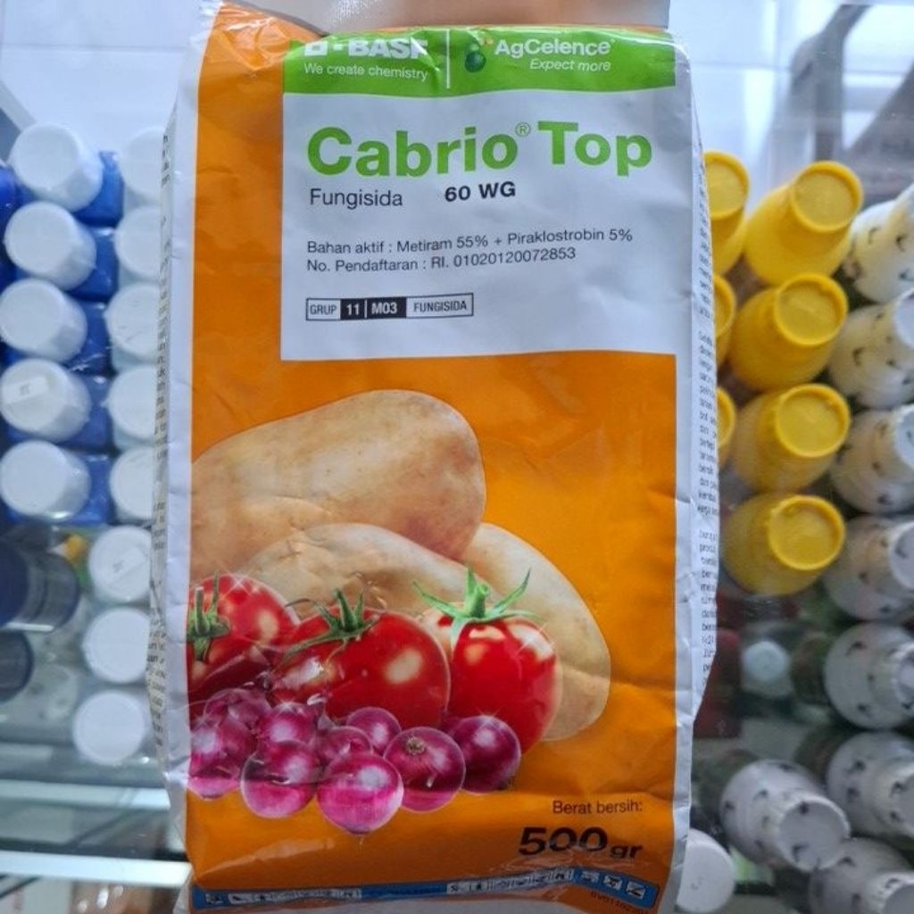 Fungisida CABRIOTOP 60WG 500gram, fungisida sistemik,protektif dan kuratif, obat pathek busuk buah p