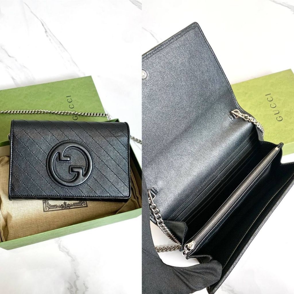BNIB Gucci WOC Wallet on Chain Blondie Black SHW
