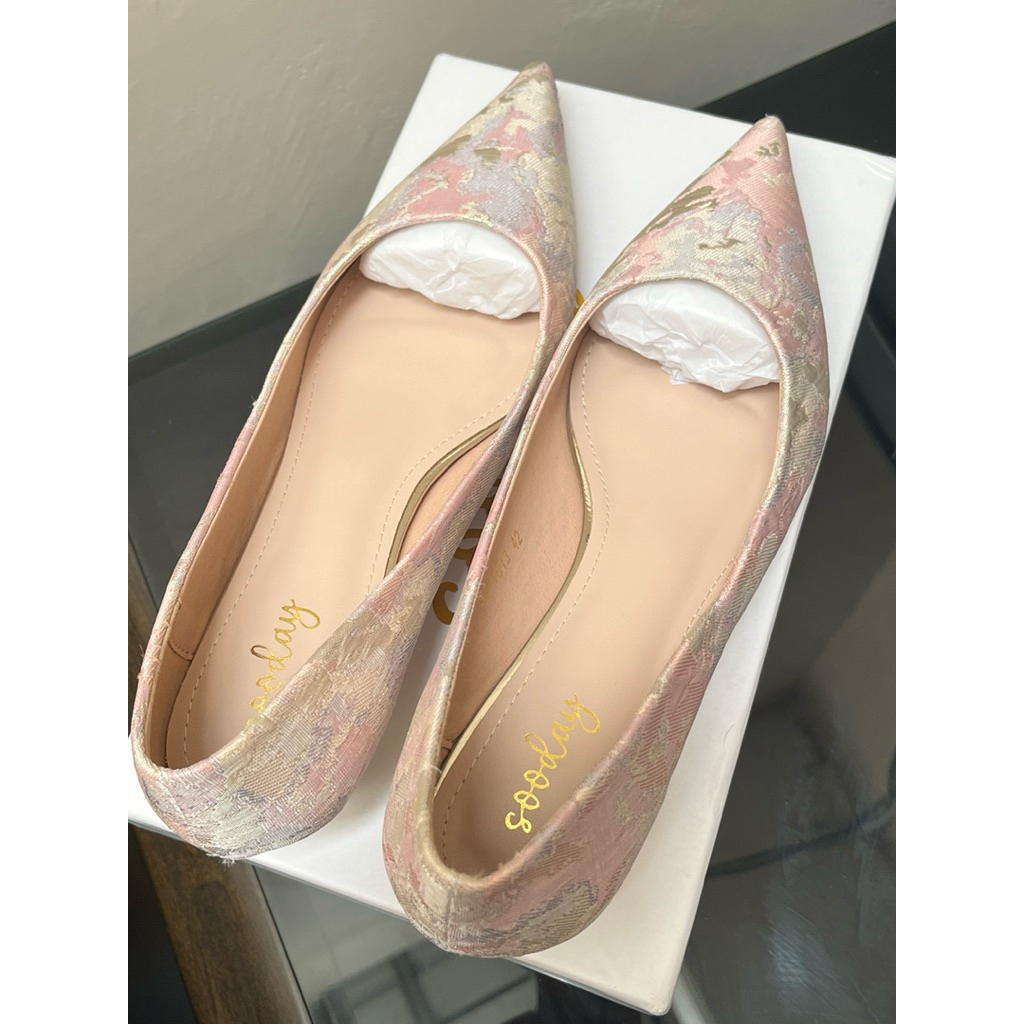 BARU sooday heels nude pink lilac heels wisuda cantik pump