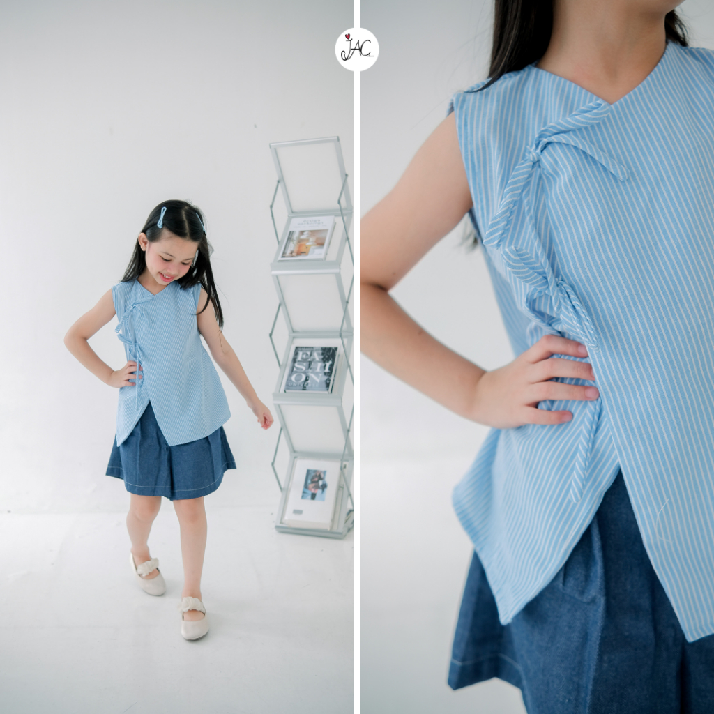 JAC - Sadie Top / SETELAN ANAK PEREMPUAN / SETELAN BAYI PEREMPUAN / SETELAN DENIM / JEANS SET / SETE