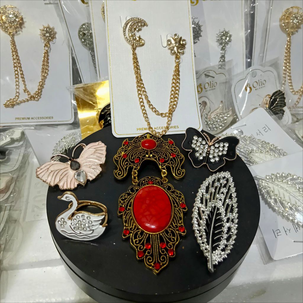 6 Pcs Bross Premium Mewah/ Bross Dada/ Bross jas/ Bross Dewasa/ Bross Kebaya/ Bross Wanita/ Bross Mo