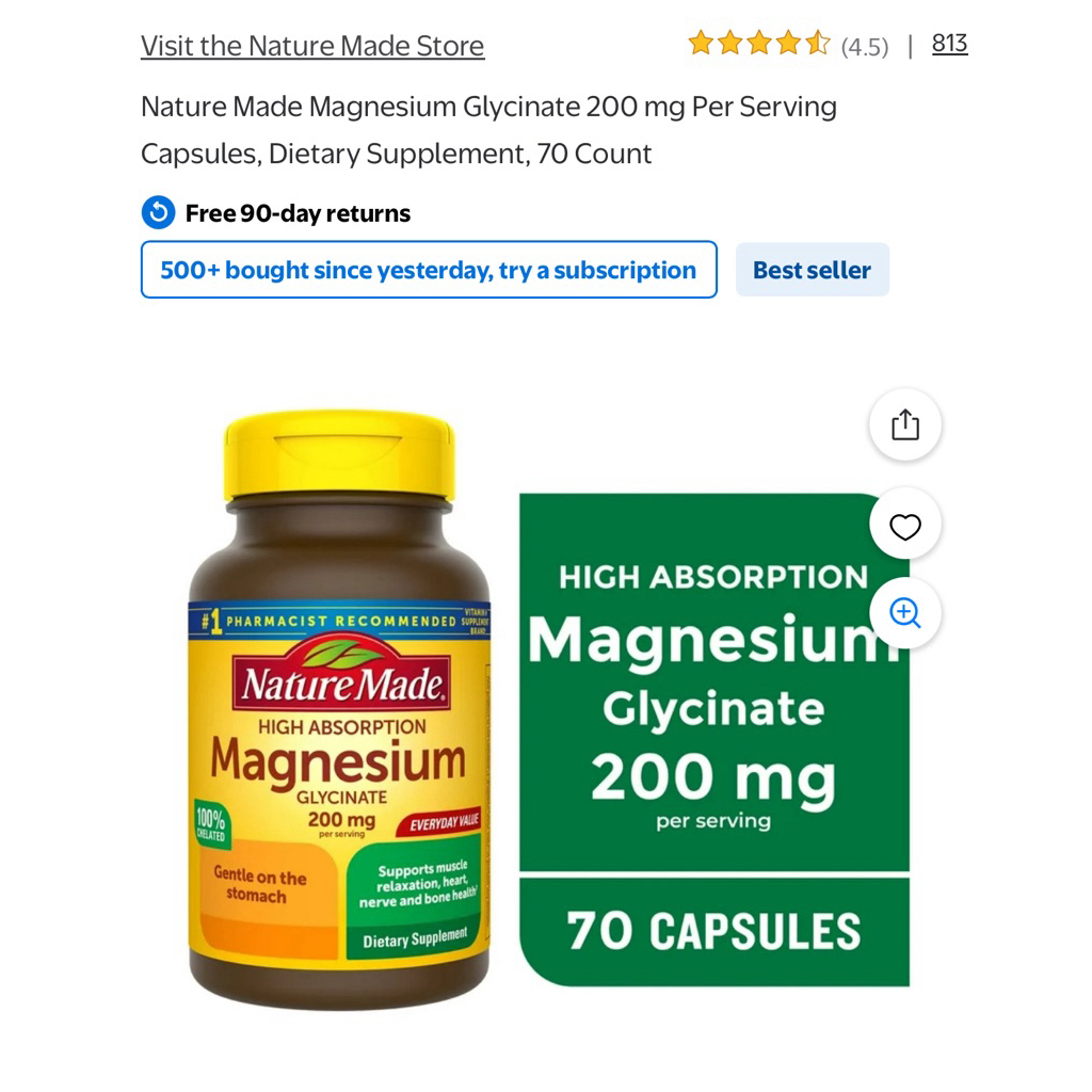 Nature Made Magnesium Glycinate 200mg