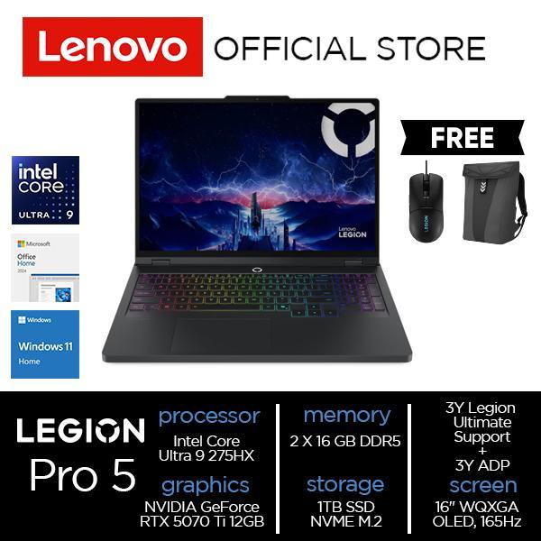 Lenovo Legion Pro 5i Ultra 9 275HX RTX5070Ti 1TB SSD 32GB 16"WQXGA OLED 240Hz Win11 OHS