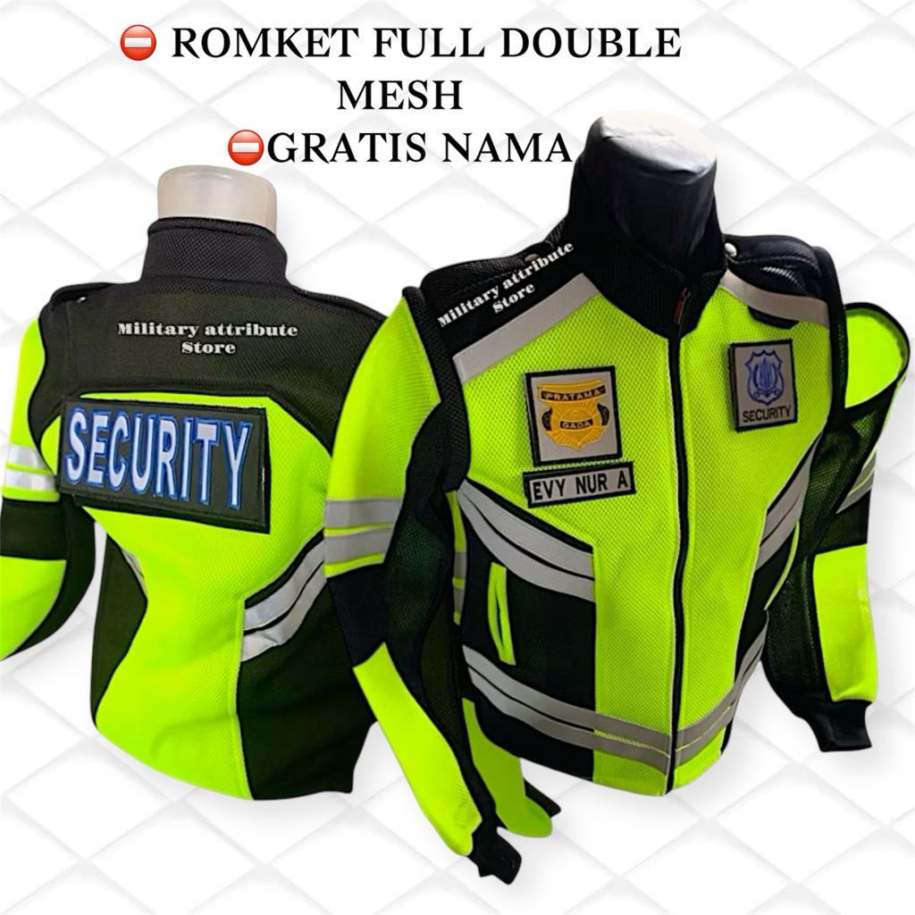 JAKET SATPAM/ROMKET SCURITY DOUBLE MESH TEBAL TERBARU