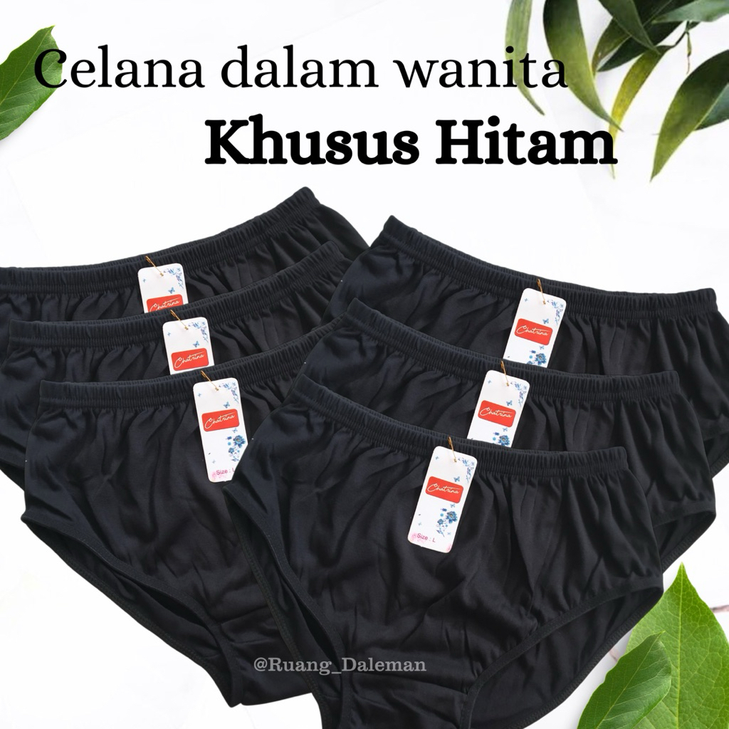 (3PCS) CELANA DALAM KHUSUS HITAM,CD CEWEK HITAM,CELANA DALAM WANITA HITAM,CD wanita warna hitam