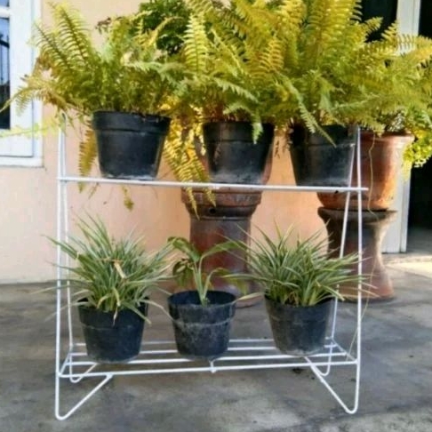 Rak Standing Pot Bunga 2 Susun/ Rak Sepatu Susun 2 Minimalis