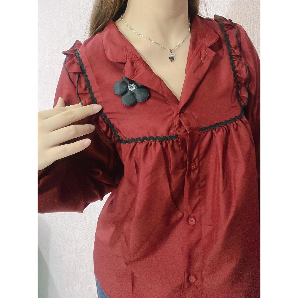 INESA KEMEJA BUNGA BLOUSE WANITA LENGAN PANJANG KOREA STYLE BABY DOLL / BLOSE WANITA / HIJAB FRIENDL