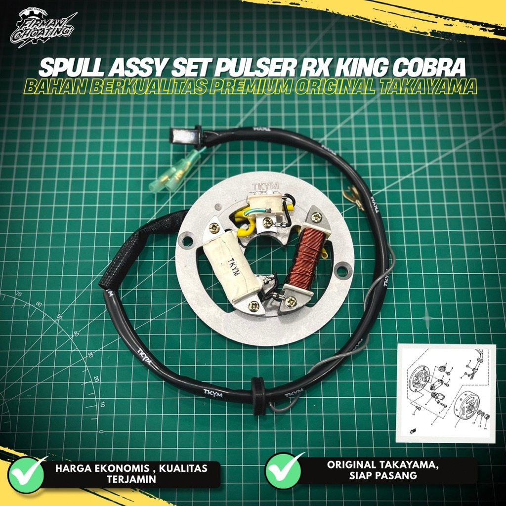 SPUL SPOOL ASSY SET PULSER SIAP PASANG KING RXS RX SERIES BAHAN SUPER ORIGINAL TAKAYAMA (1set)
