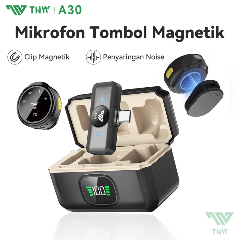 TNW A30 Wireless Clip on Mic Microphone Dual Mikrofon Wireless Mikrofon hp Lavalier Microphone wirel