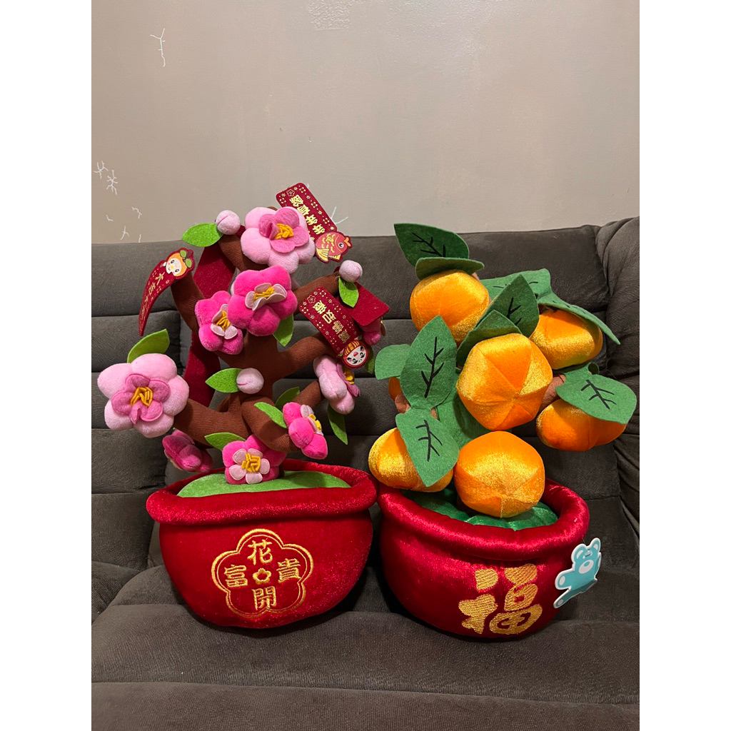[BARU] Boneka kado/koleksi pajangan IMLEK china pot tanaman Sakura & pot Jeruk size besar