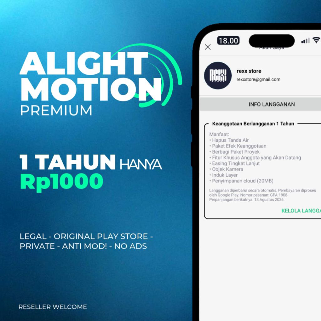 ALIGHT MOTION PREMIUM PRIVATE 1 TAHUN ALL DEV | ANTI MOD - PRIVATE - ORI