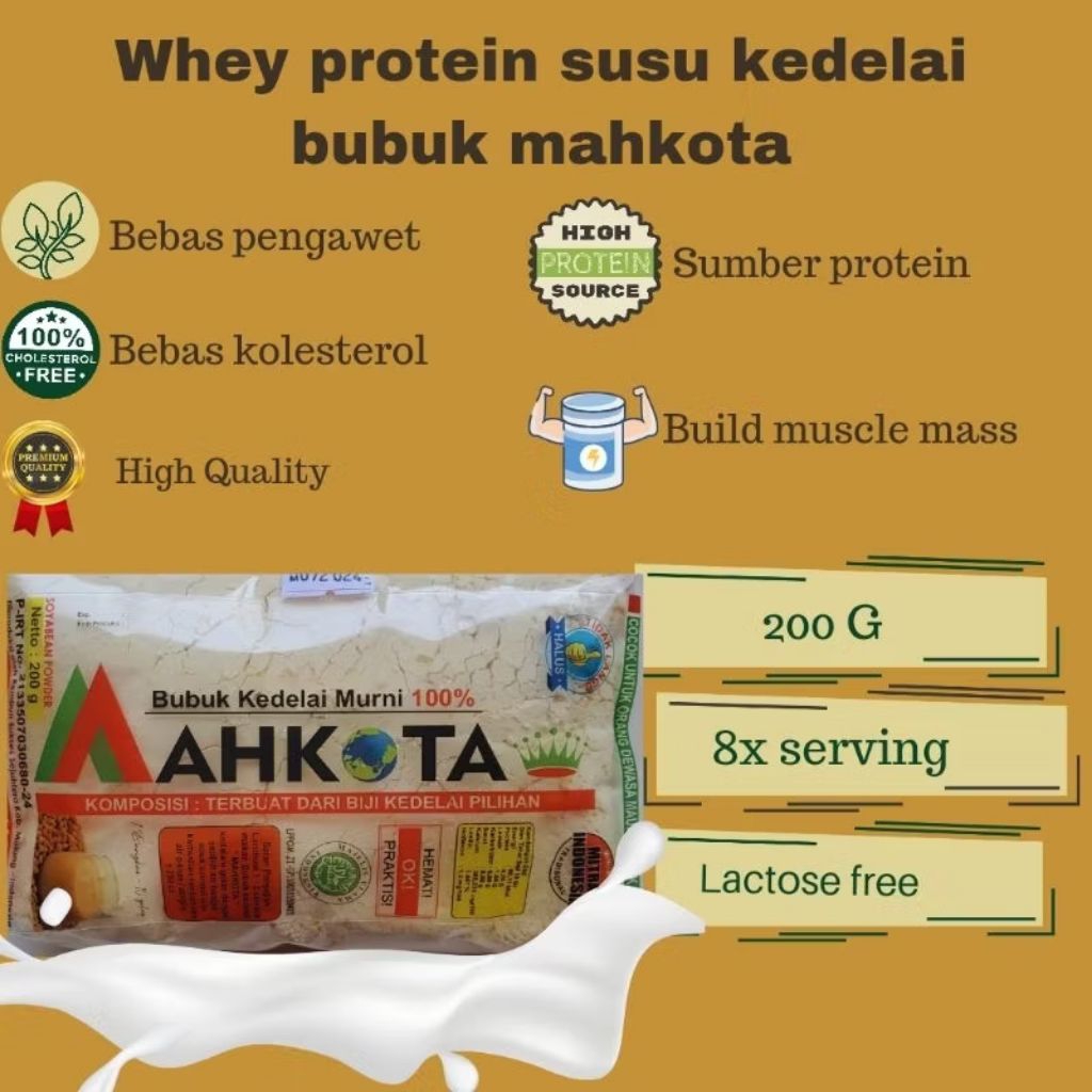 

Bubuk Soya Kedelai Soybean Mahkota 200g