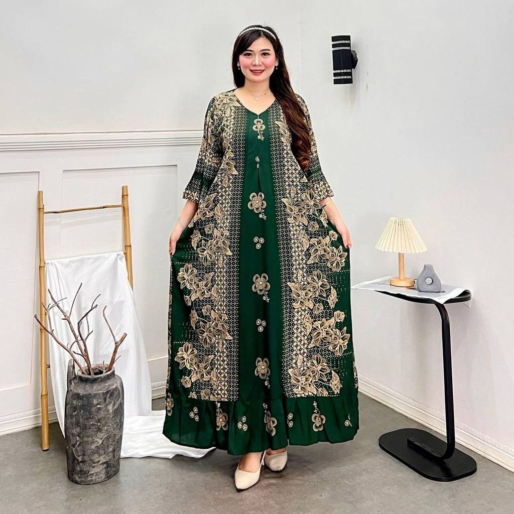 DRESS JUMBO WANITA LD 130 / GAMIS WANITA JUMBO LENGAN 3/4 | DASTER JUMBO BUMIL | GROSIR DASTER