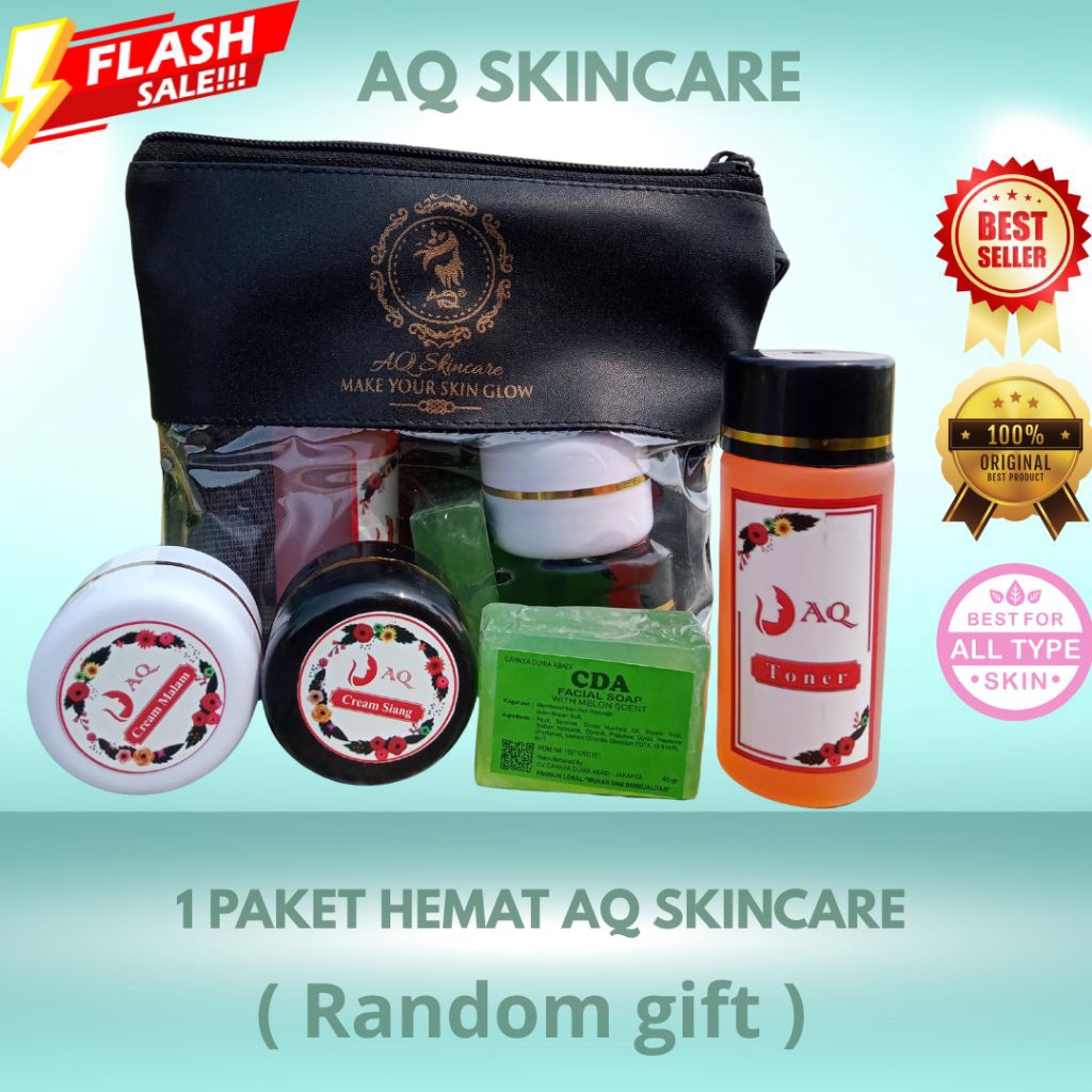 Paket Lengkap AQ Skincare / Cream Siang Malam Sabun Toner Original Termurah Original