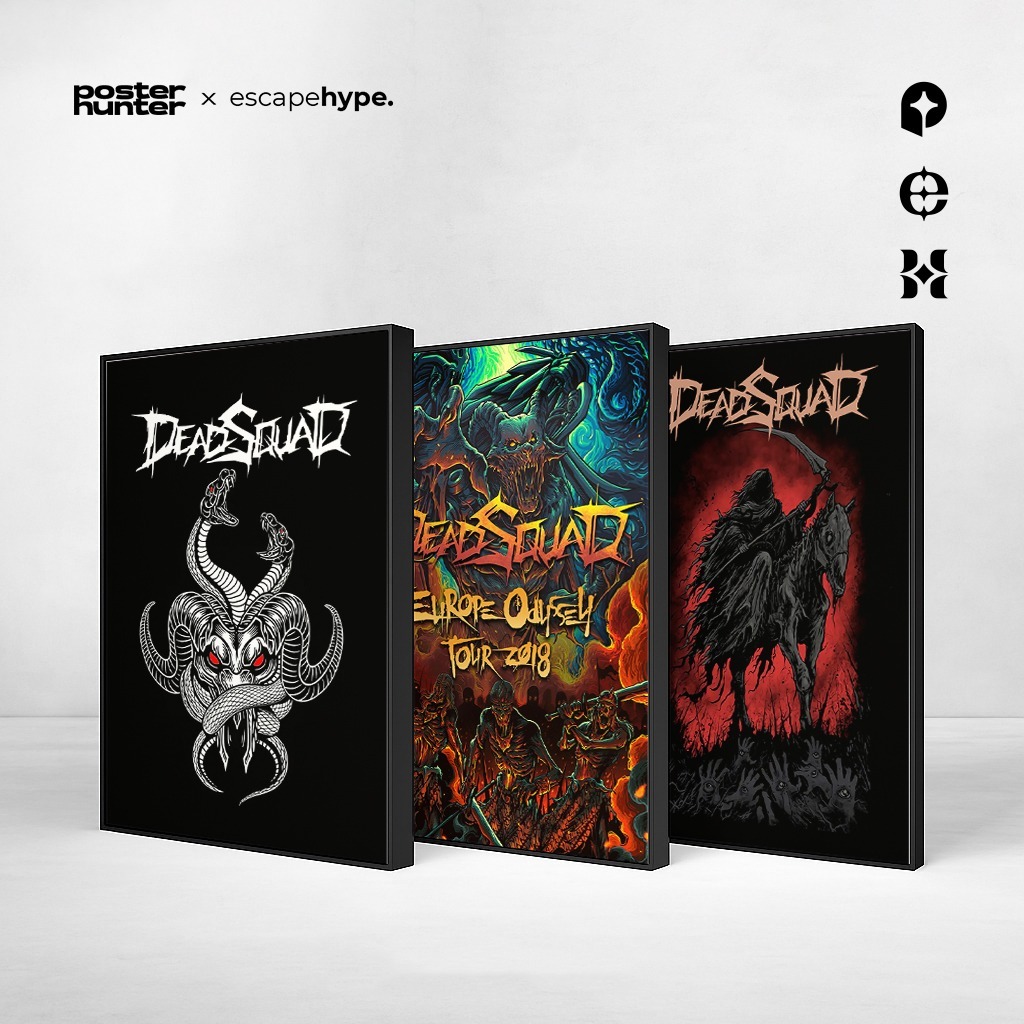 Poster Band Frameblock DEADSQUAD Frame Block - Dekorasi Dinding Band Dead Squad Metal Rock Retro Bin