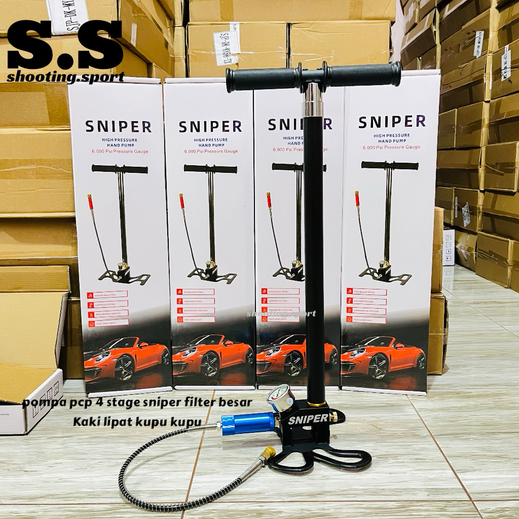 pompa pcp 4 stage 6000 psi filter besar SNIPER warna hitam,Pompa pcp 6000 psi sniper filter besar