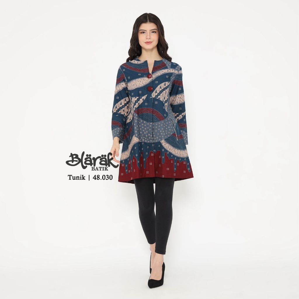 (bayar ditempat)BAJU BATIK TUNIK FULL KANCING DEPAN