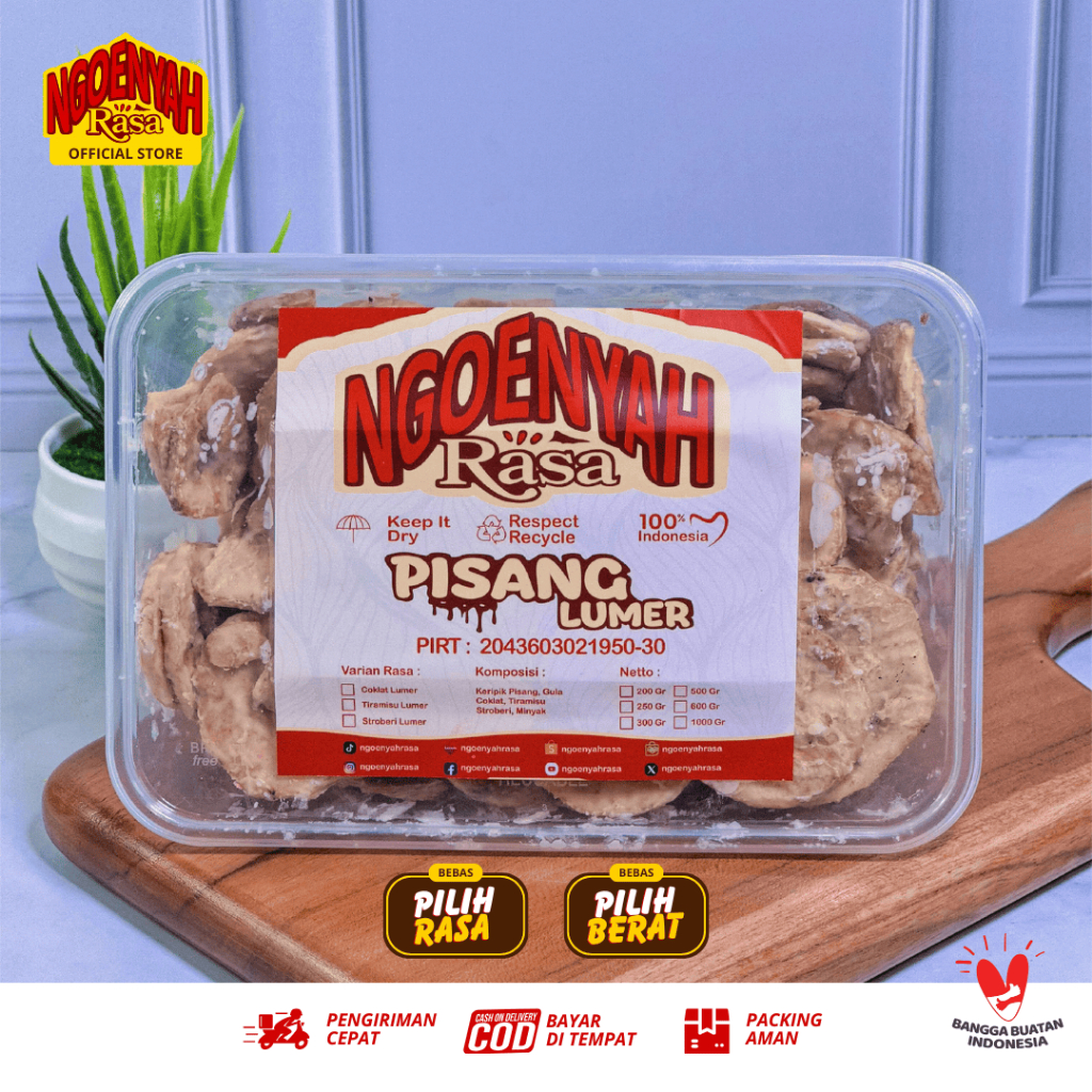 

Ngoenyah Rasa - Pisang Koin Lumer Rasa Coklat Strauberi Tiramisu 250gr