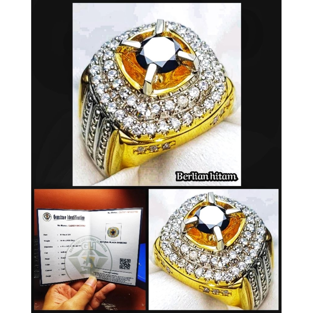 natural 100% batu berlian hitam super + sertifikat lab