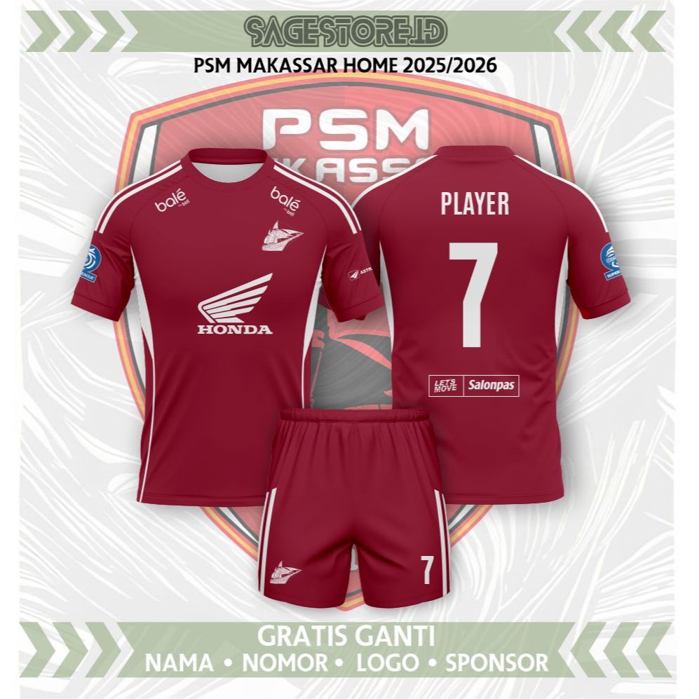JERSEY PSM MAKASAR 2025/2026 HOME TERBARU