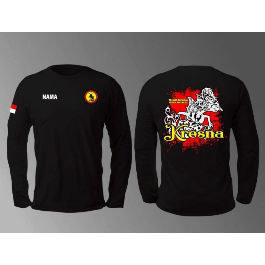 KAOS LENGAN PANJANG  POLISI KRESNA WAYANG Baju Pria  Custom nama