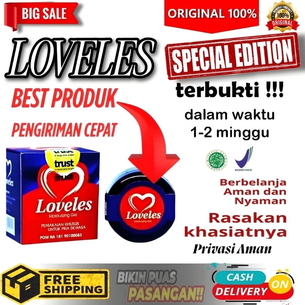 BISA COD Loveles-Loveles Moisturizing gel asli obat pria Oles 100% cream original herbal