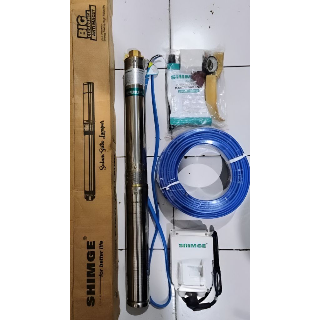 Mesin Pompa Air Celup Submersible Satelit Sibel 3 Inch Shimge 3SPm2.5/11-0.5 HP + Kabel 40 Meter