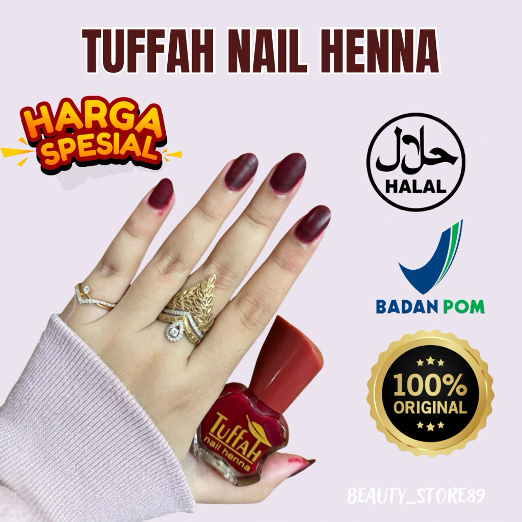 (ORIGINAL BPOM) TUFFAH NAIL HENNA/ HENNA TUFFAH/ TUFFAH MAROON