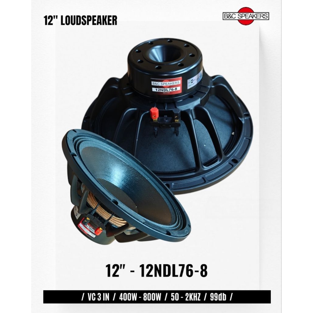Komponen Speaker / 12 Inch / BNC 12NDL76-8 Neo / VC 3 IN / 12 NDL 76 12NDL NDL76 Neodymium 8Ohm / 99