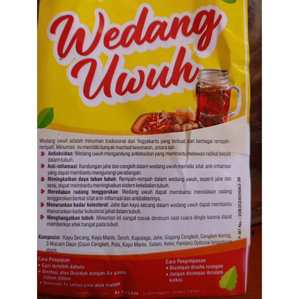 

Wedang Uwuh Minuman kesehatan herbal